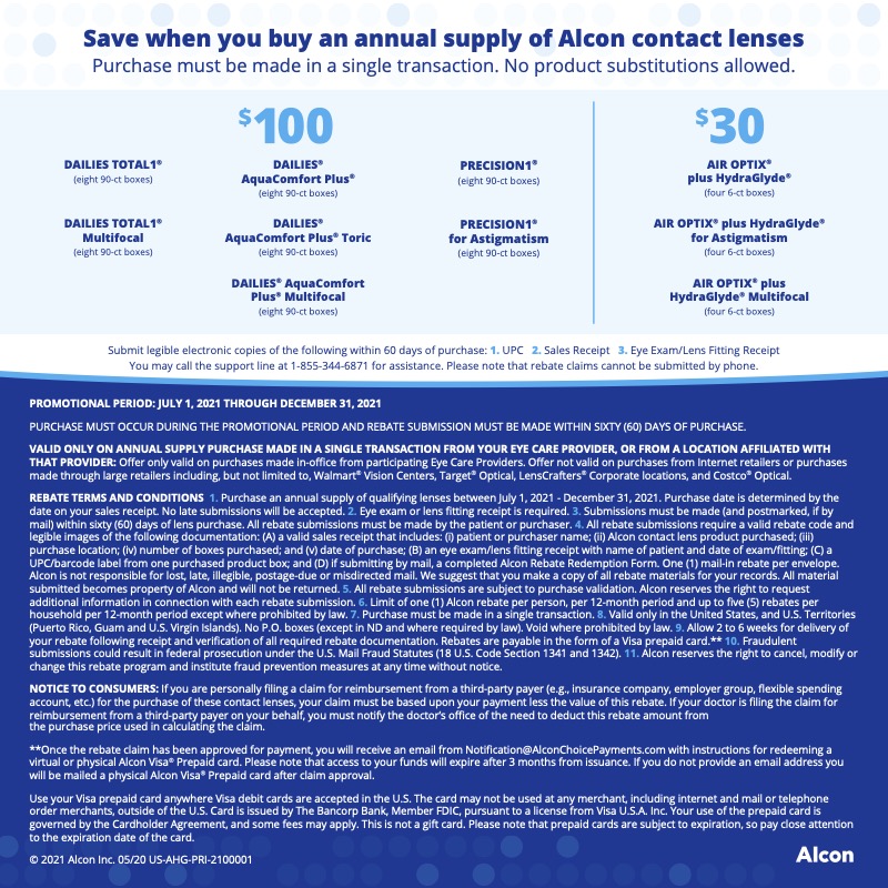 Alcon Promotion Details